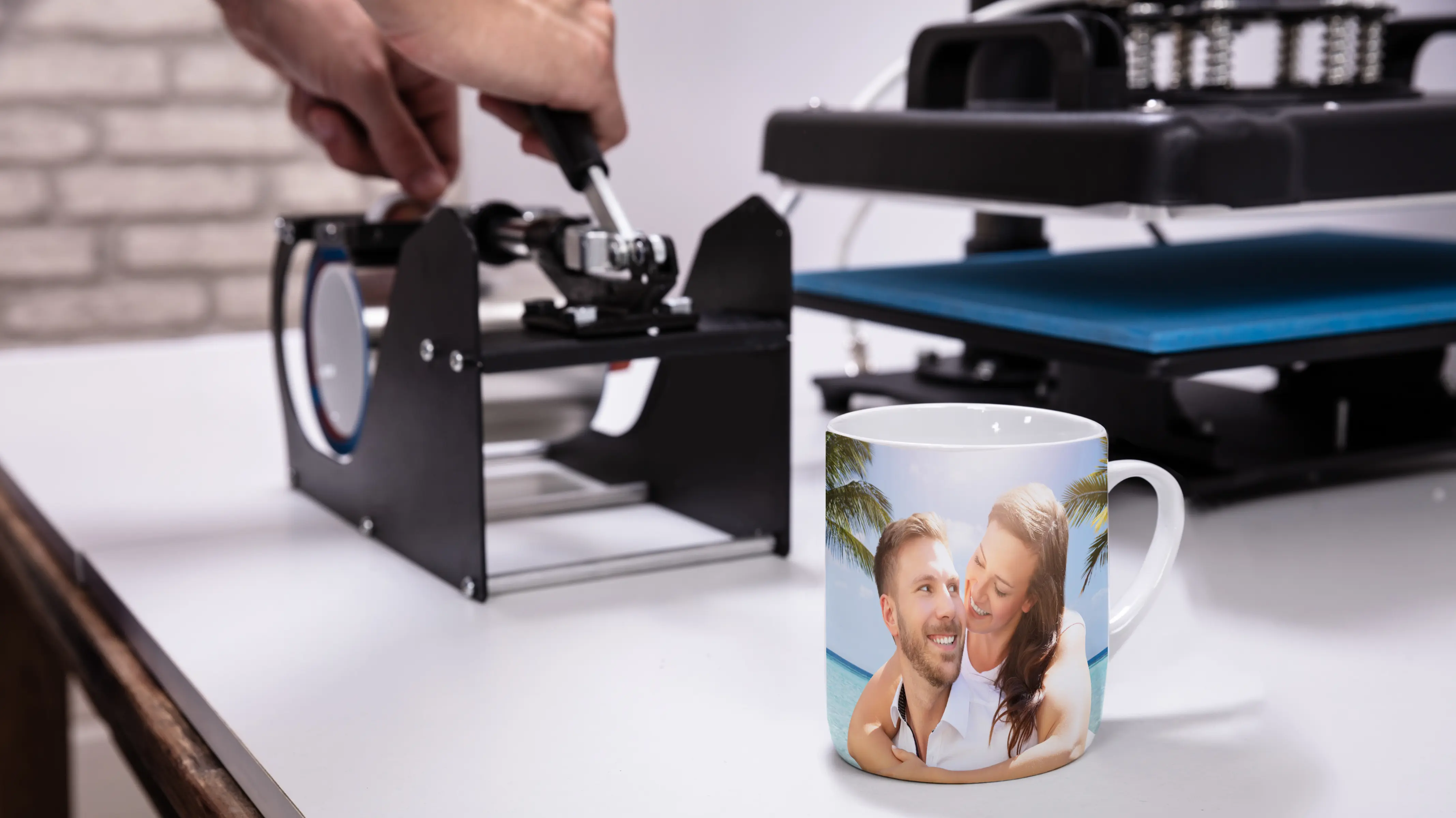 Personalized photo mug printing with heat press - Styledev.in custom gift printing